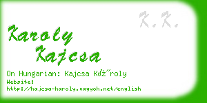 karoly kajcsa business card